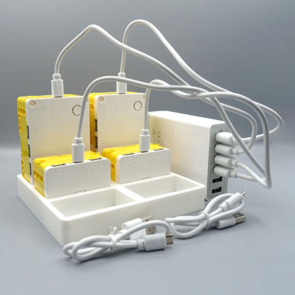 CD-Soft Charging Kit for LEGO Spike Hubs (6 Slots) Angled