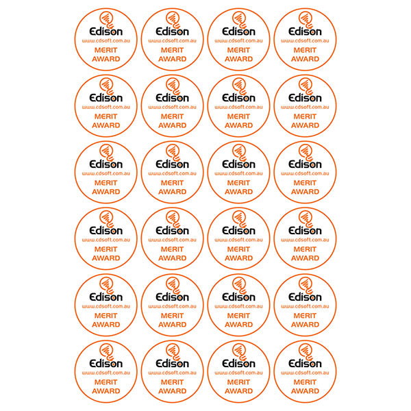 Edison Robot Merit Sticker 24 Pack