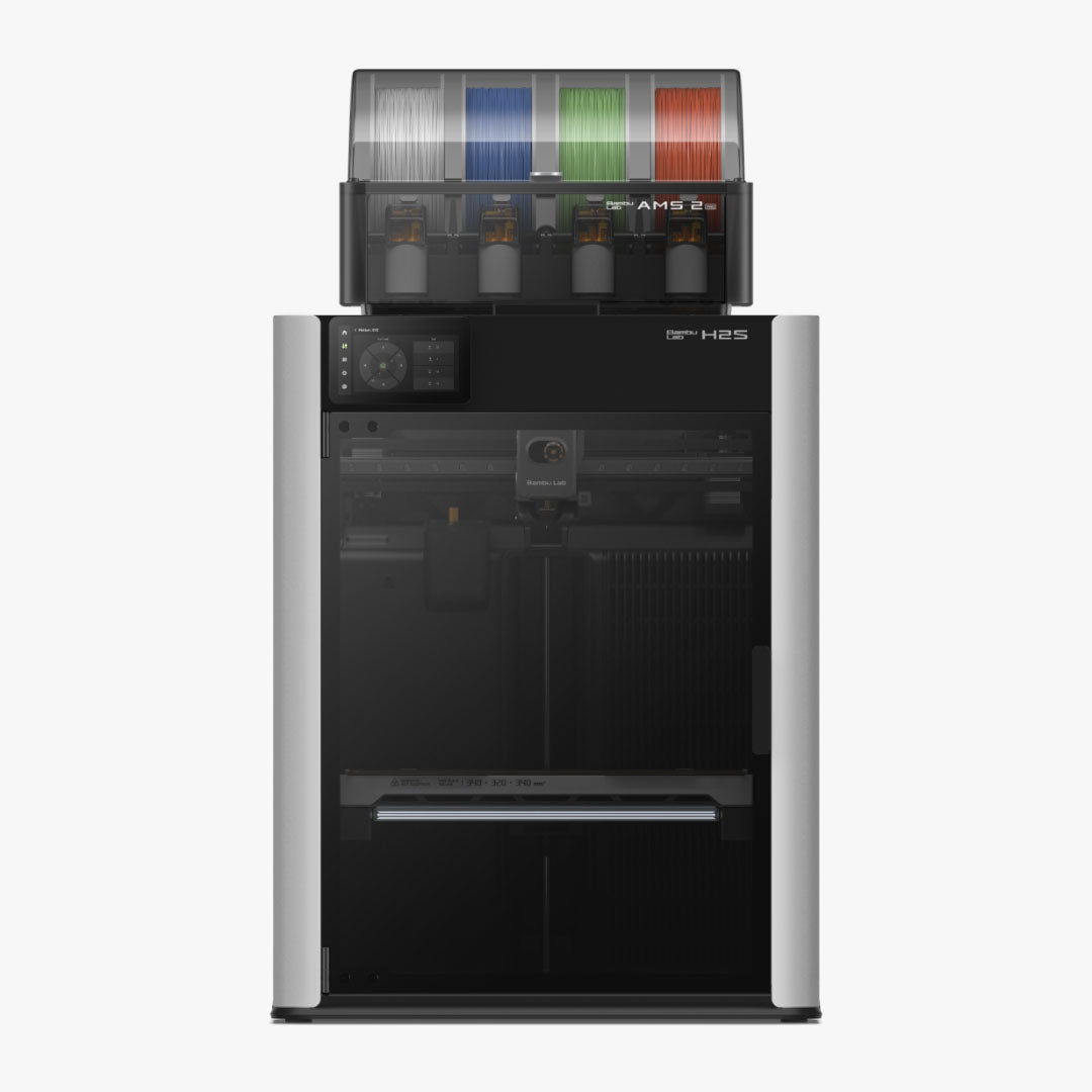 Bambu Lab H2S Front On with AMS 2 Pro