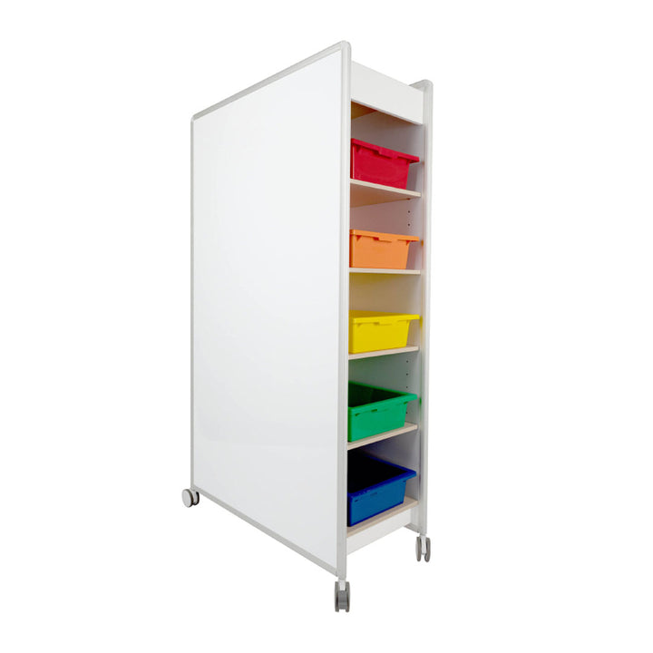 Huddle Double Whiteboard Mobile Storage with Tote Trays