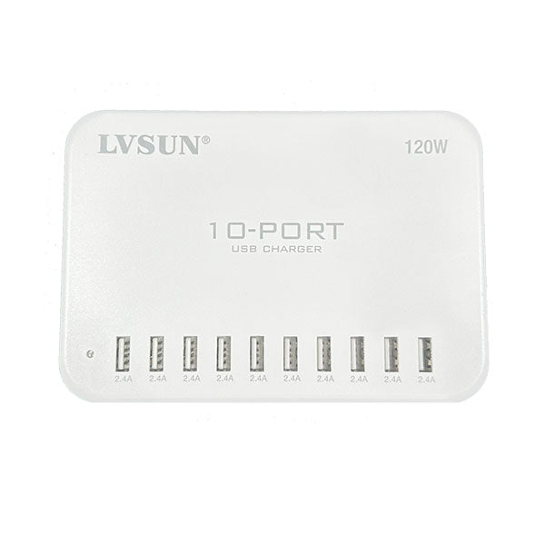 LVSUN 10 Port Intelligent Charger 120W USB A Overhead