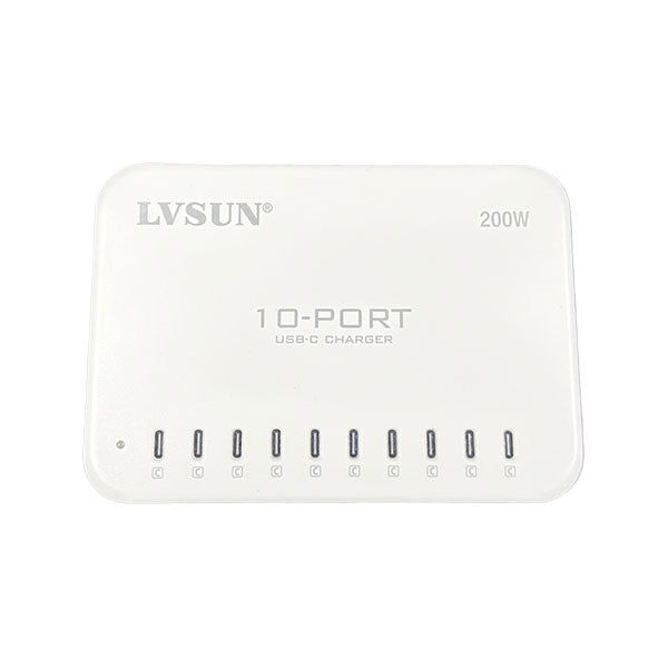 LVSUN 10 Port Intelligent Charger 200W USB C Overhead