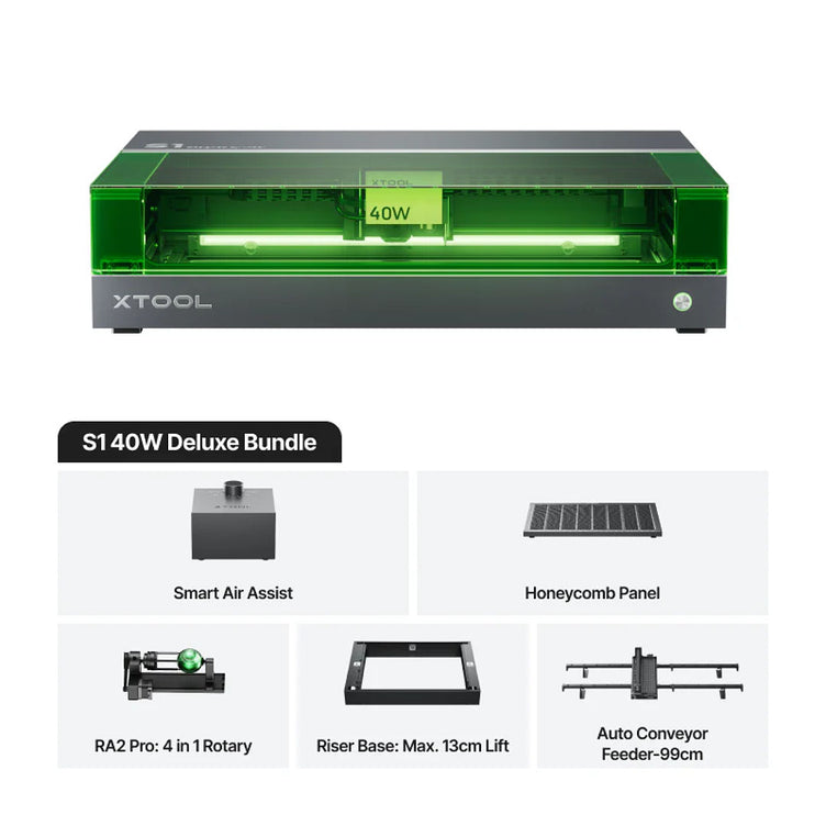 xTool S1 - 40W Laser Cutter & Engraver Deluxe Kit