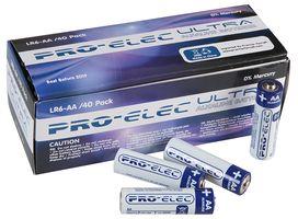 Pro-Elec Ultra Alkaline Battery 1.5V AA - 40 Pack