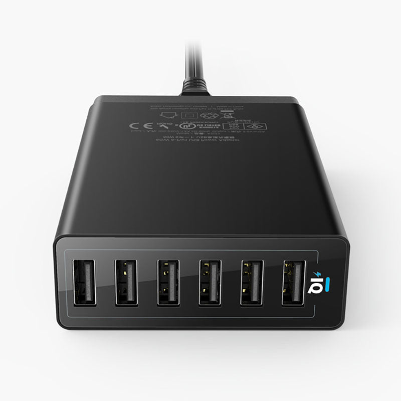 Anker 60W 6 Port USB Charging Station - Black