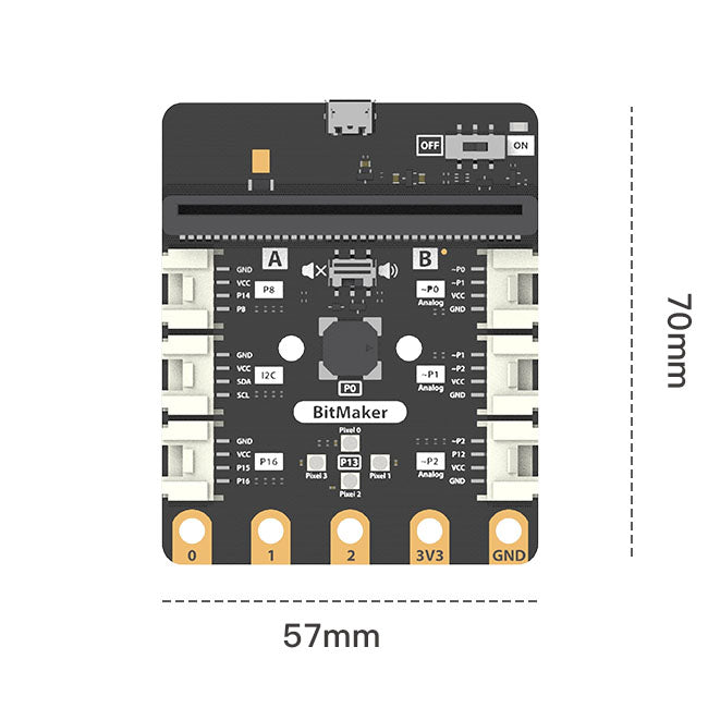 Grove BitMaker Expansion Board Dimensions