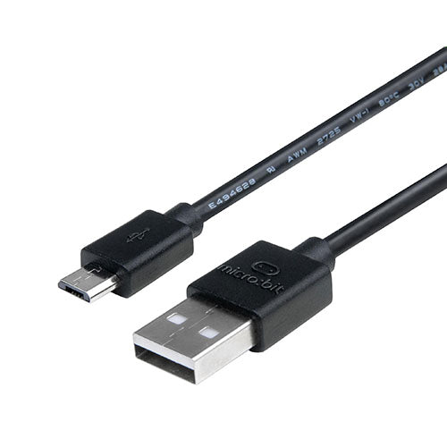 BBC micro:bit USB A to Micro USB Cable (30cm) Black Closeup