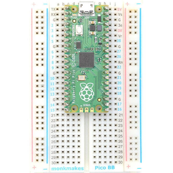 Raspberry Pi Pico on Monk Makes Breadboard